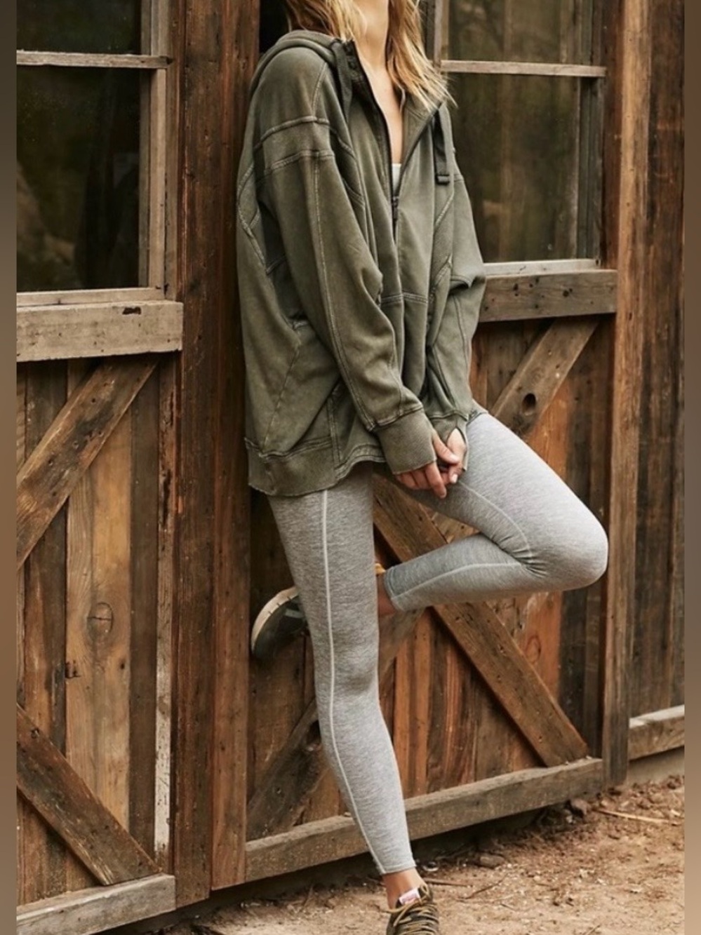 Free People Movement All your Love hoodie in smoked gray